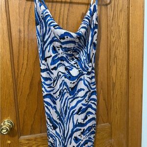 PrettyLittleThing Blue and White Maxi Dress